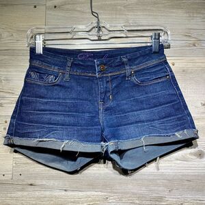 Delia's Taylor Shorts Junior’s Size 0 Blue Jean Cutoff Raw Hem Low-Rise Booty